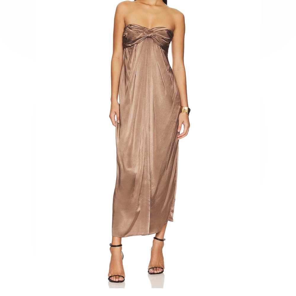 Shona Joy Milo Strapless Knot Midi Dress